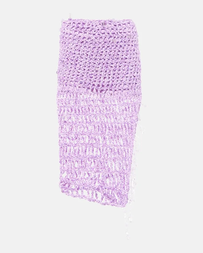 Susan Fang Midirock aus Häkelstrick Violett