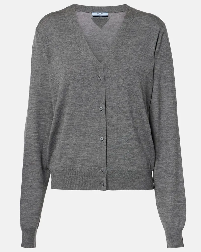 Prada Cardigan aus Schurwolle Grau
