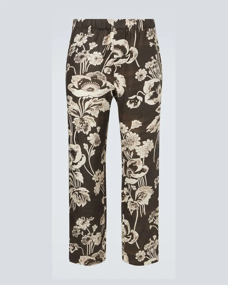 COMMAS Gerade Hose aus Leinen Schwarz