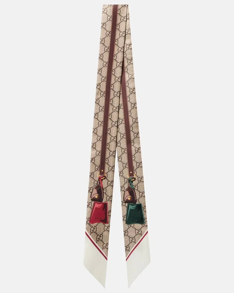 Gucci Bedrucktes Tuch GG aus Seiden-Twill Multicolor