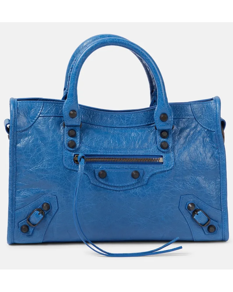 Balenciaga Schultertasche Le City Small aus Leder Blau