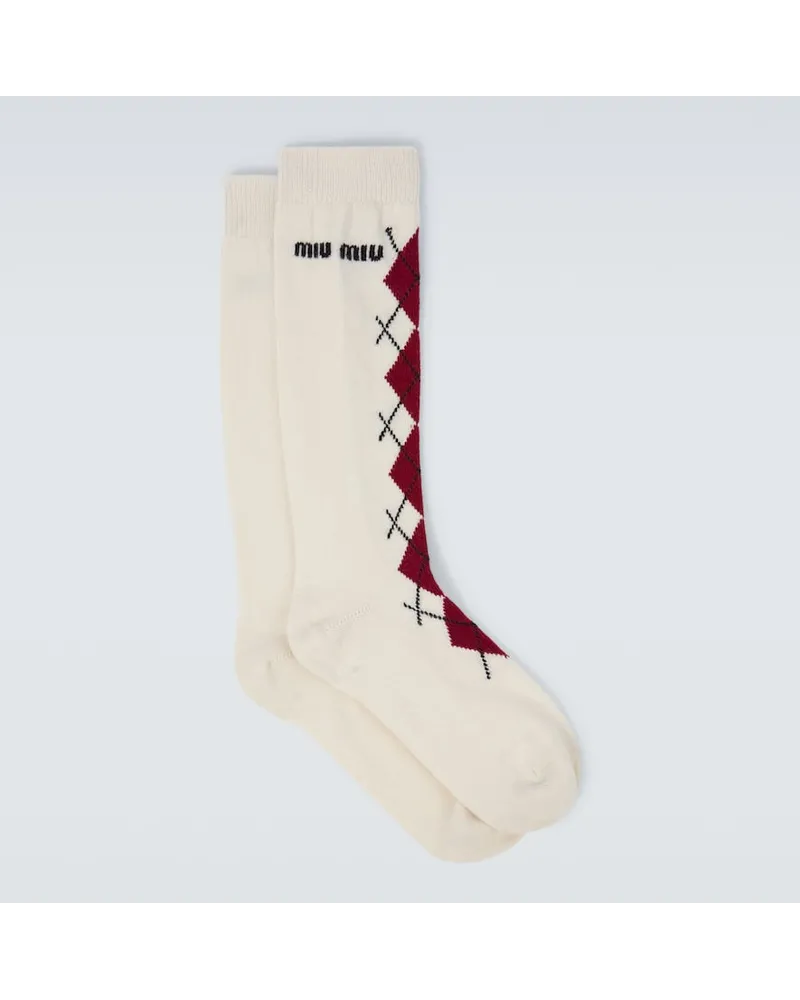 Miu Miu Socken aus Wolle und Kaschmir Nude