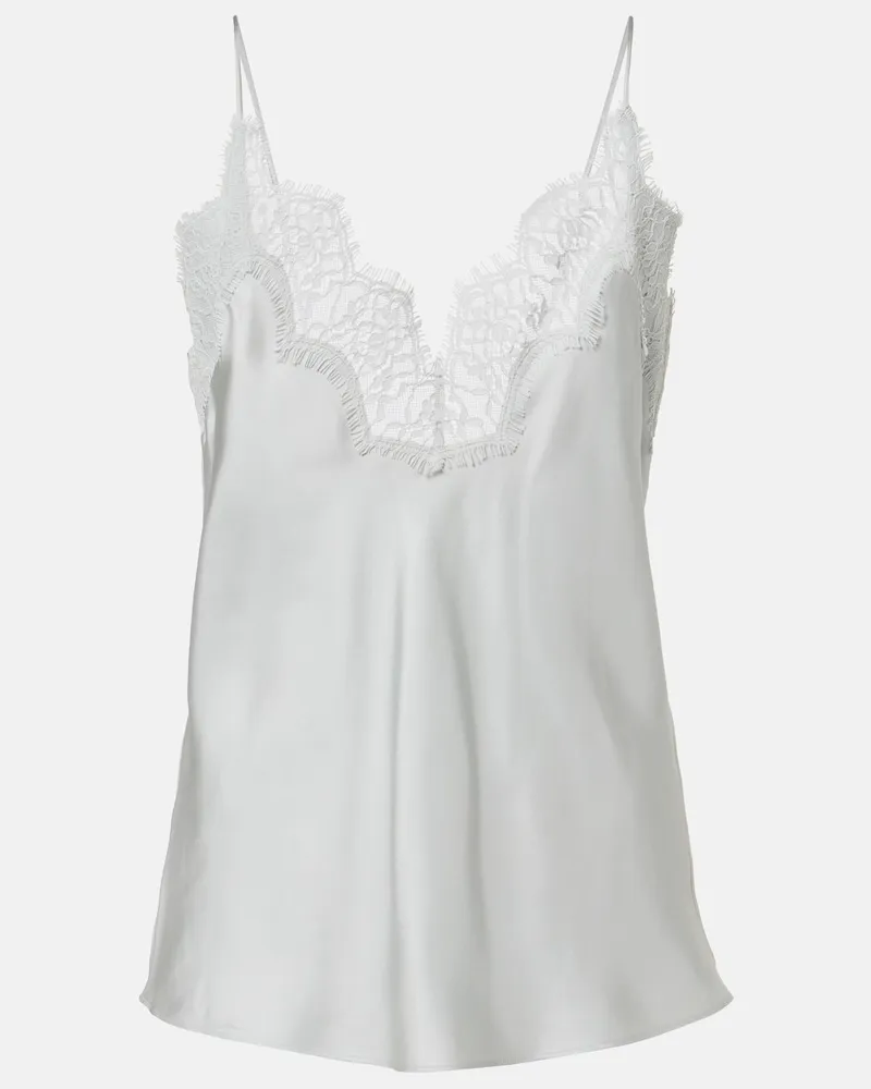 Róhe Róhe Top aus Seide mit Spitze Grau