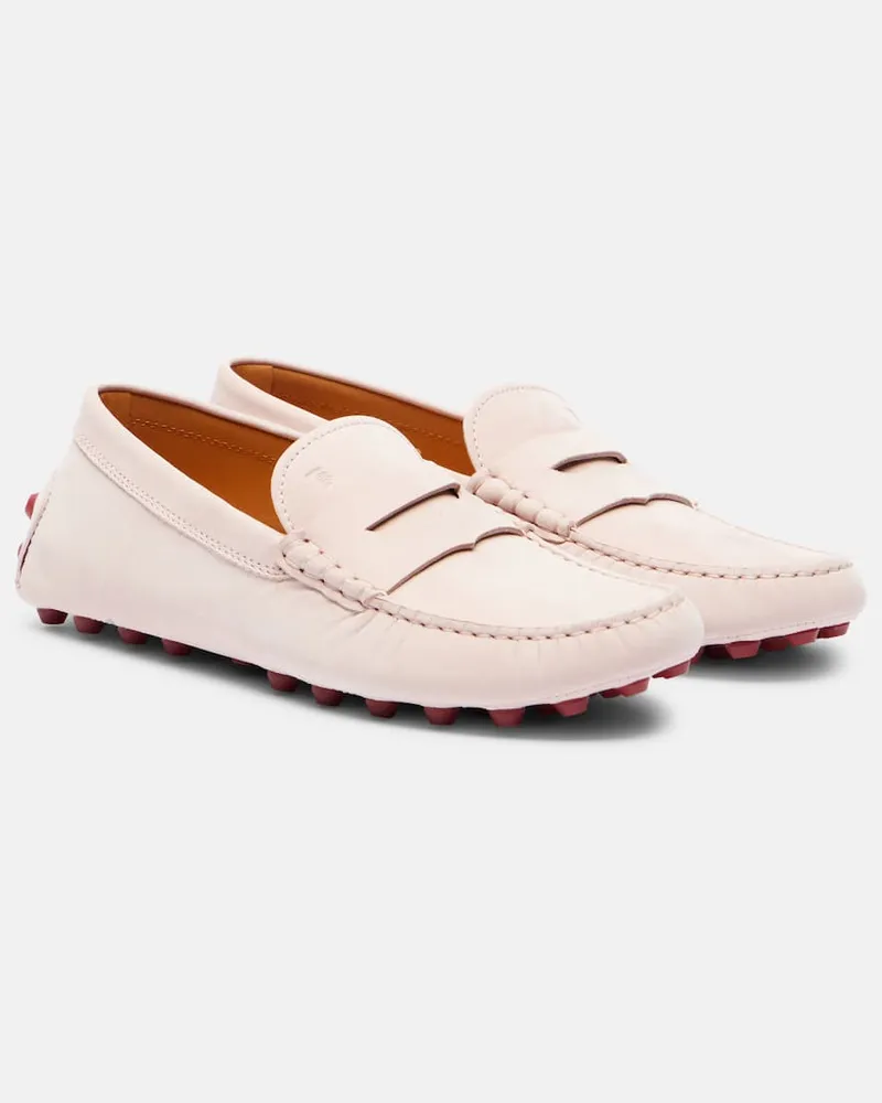 TOD'S Mokassins Gommino Bubble aus Veloursleder Nude