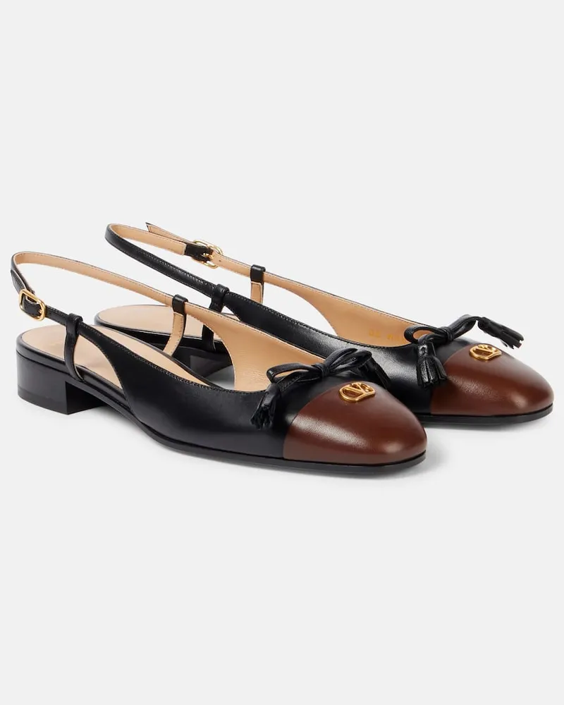 Valentino Garavani Slingback-Ballerinas Valet Du Roi aus Leder Schwarz