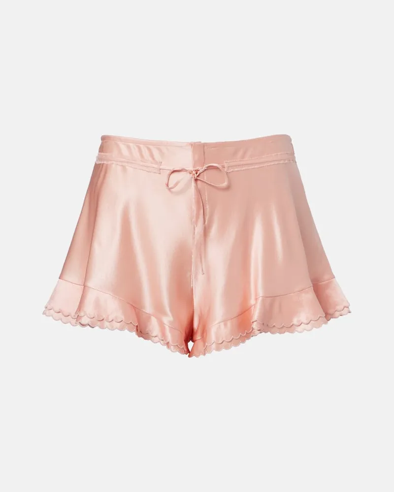 Saint Laurent Shorts aus Seidensatin Rosa