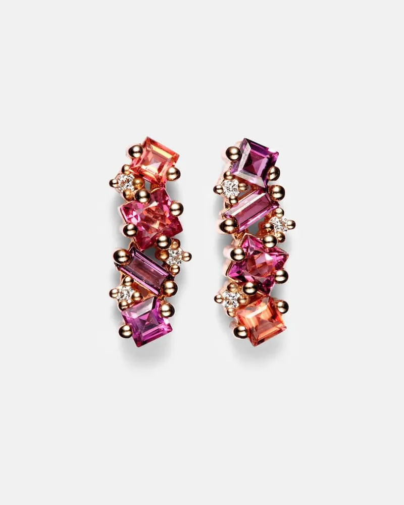 Suzanne Kalan Ohrringe aus 14kt Roségold mit Edelsteinen Pink
