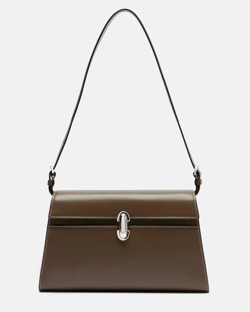 SAVETTE Schultertasche Symmetry aus Leder Grün