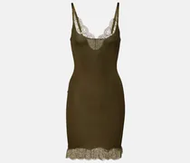 Slipdress aus Seiden-Jersey mit Spitze
