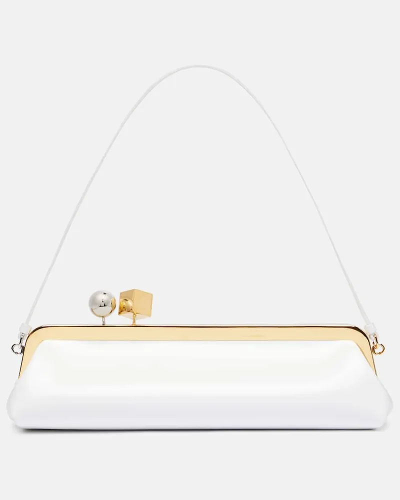 Jacquemus Clutch Salon aus Leder Weiß