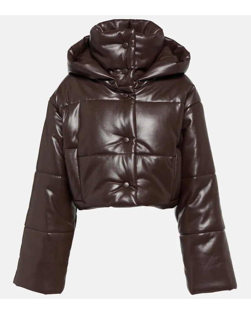 Nanushka Wattierte Jacke Aveline aus Lederimitat Braun