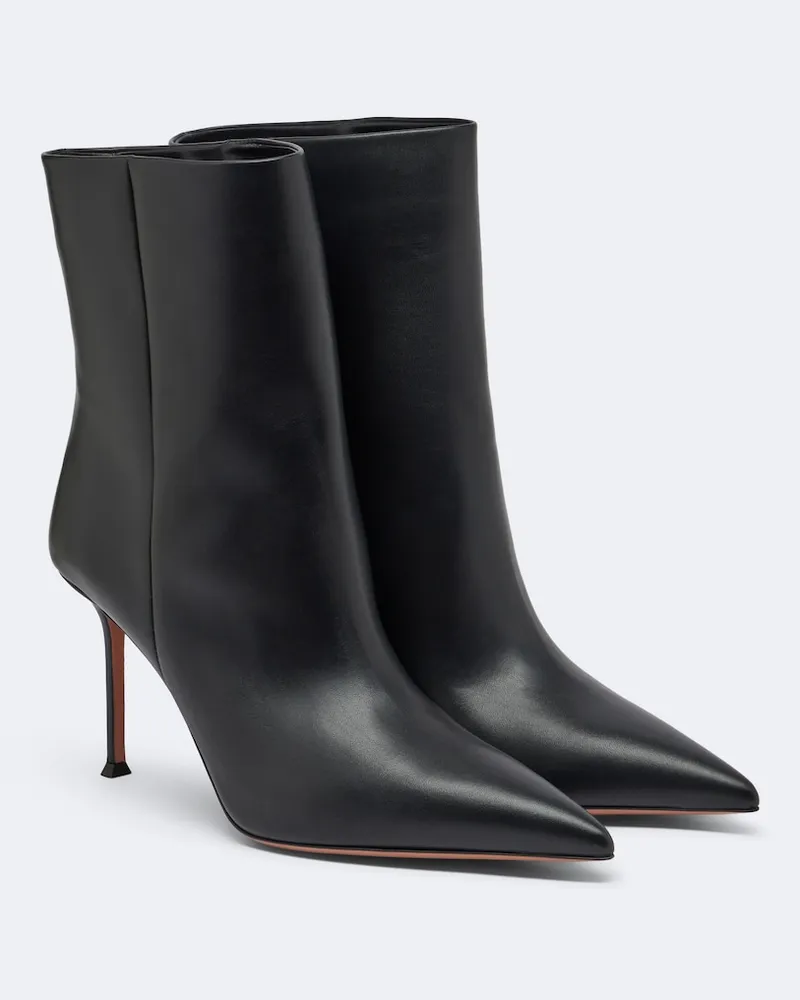 Aquazzura Ankle Boots Harper aus Leder Schwarz