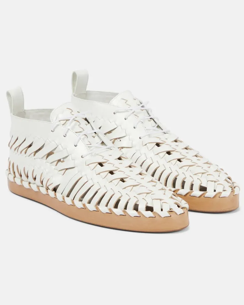 Jil Sander Mokassins aus Leder Weiß