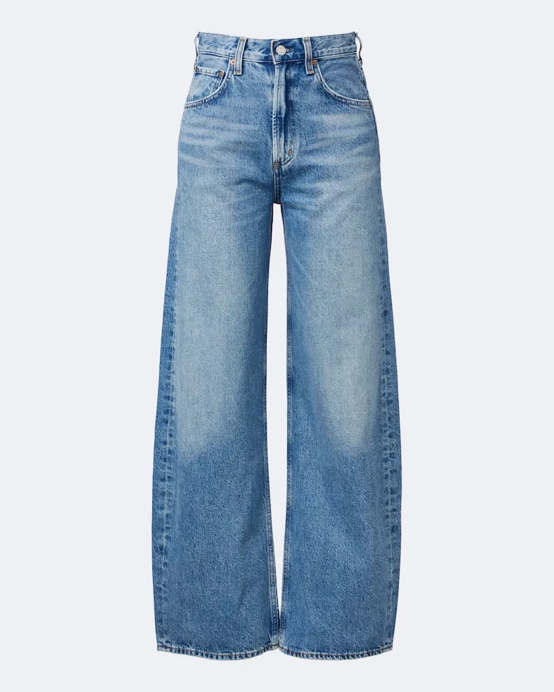 AGOLDE Wide-Leg Jeans Low Curve Blau