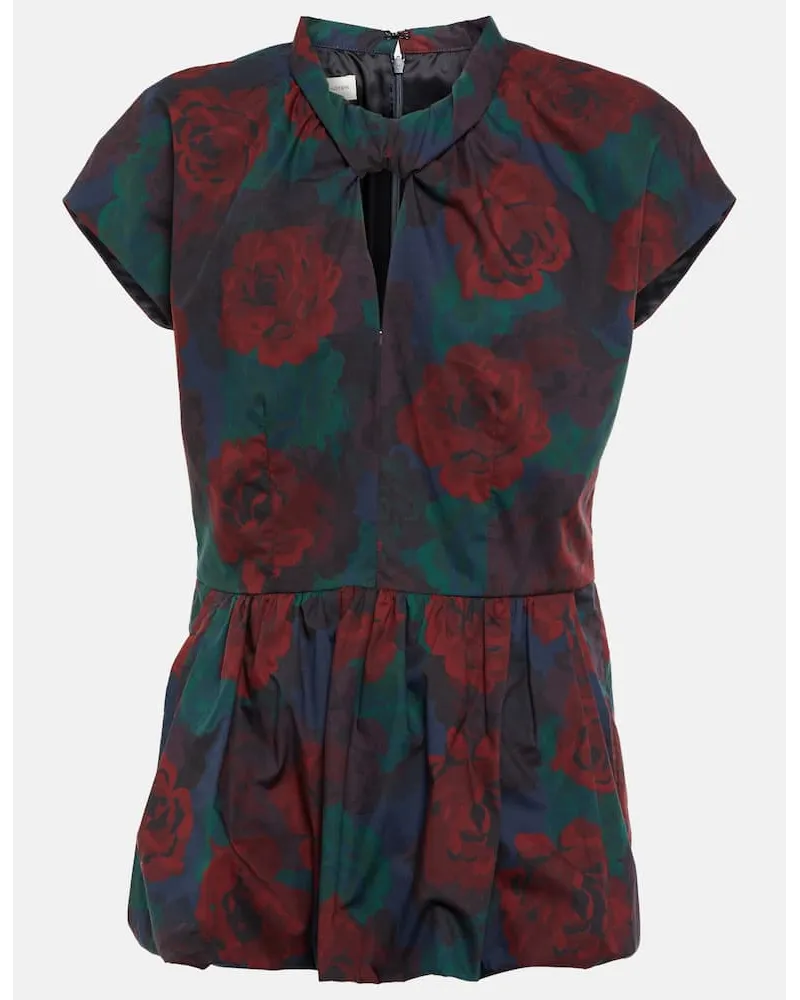 Dries van Noten Bedrucktes Top aus Baumwollpopeline Multicolor