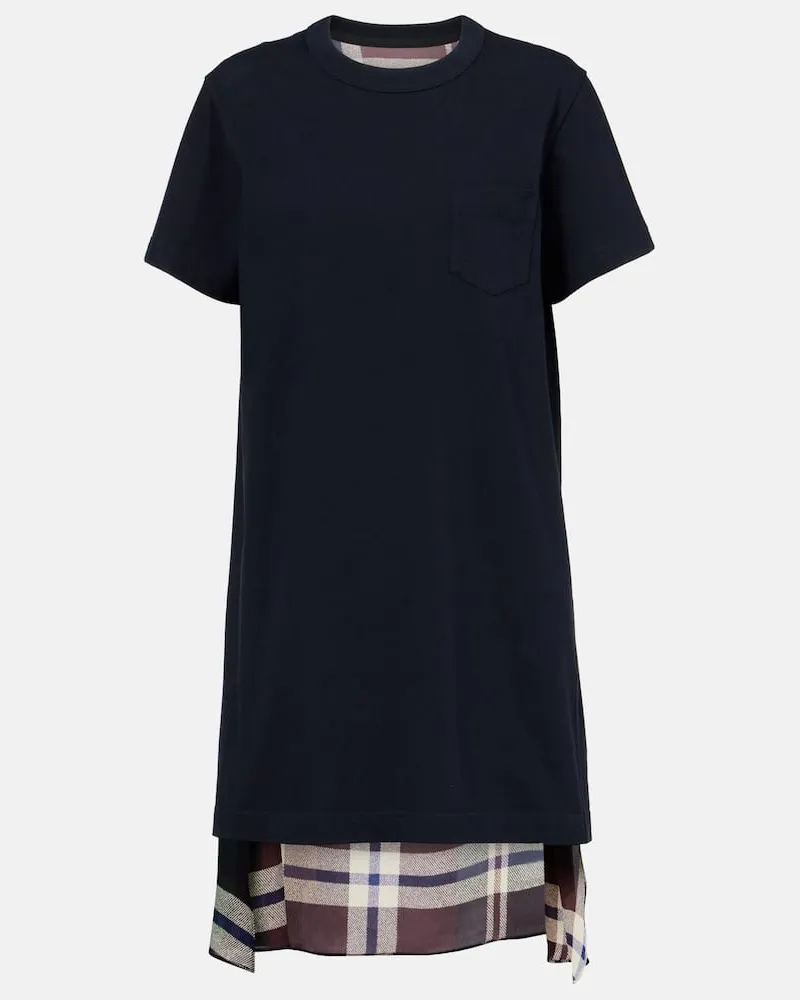 Sacai Kleid aus Baumwoll-Jersey Schwarz