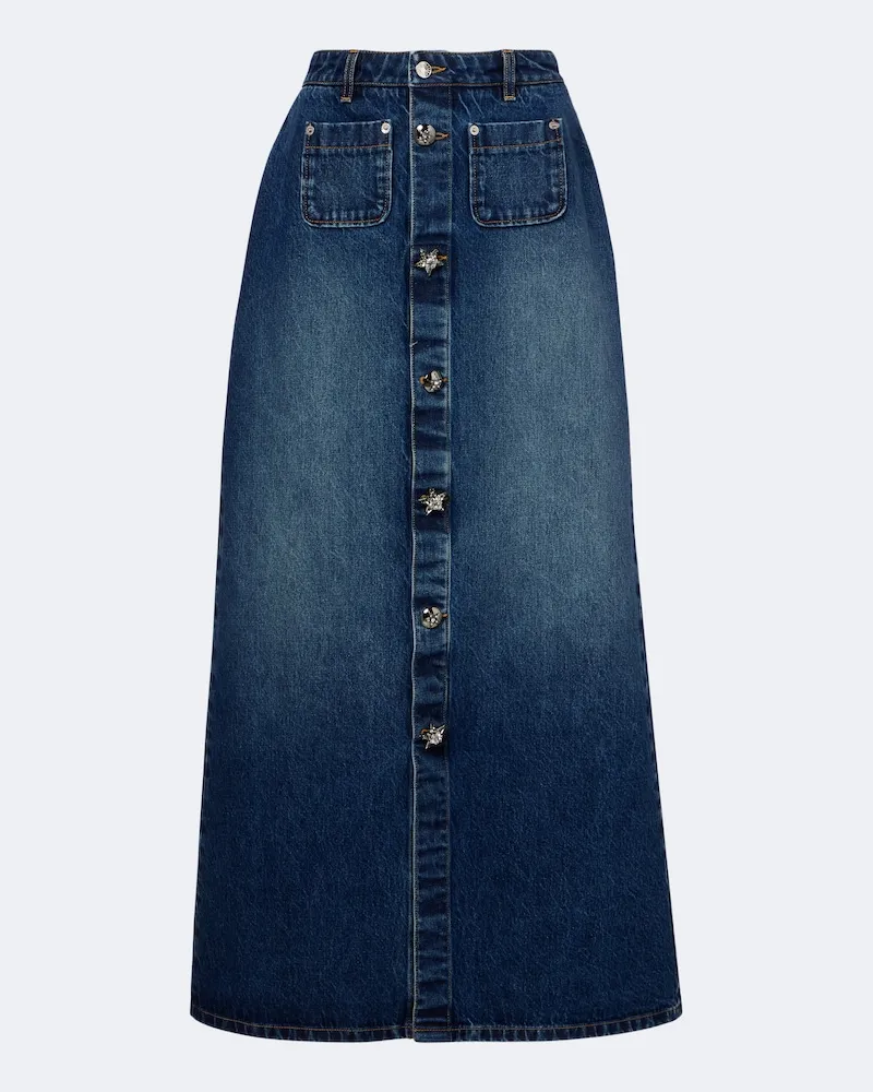 Dolce & Gabbana Maxirock aus Denim Blau
