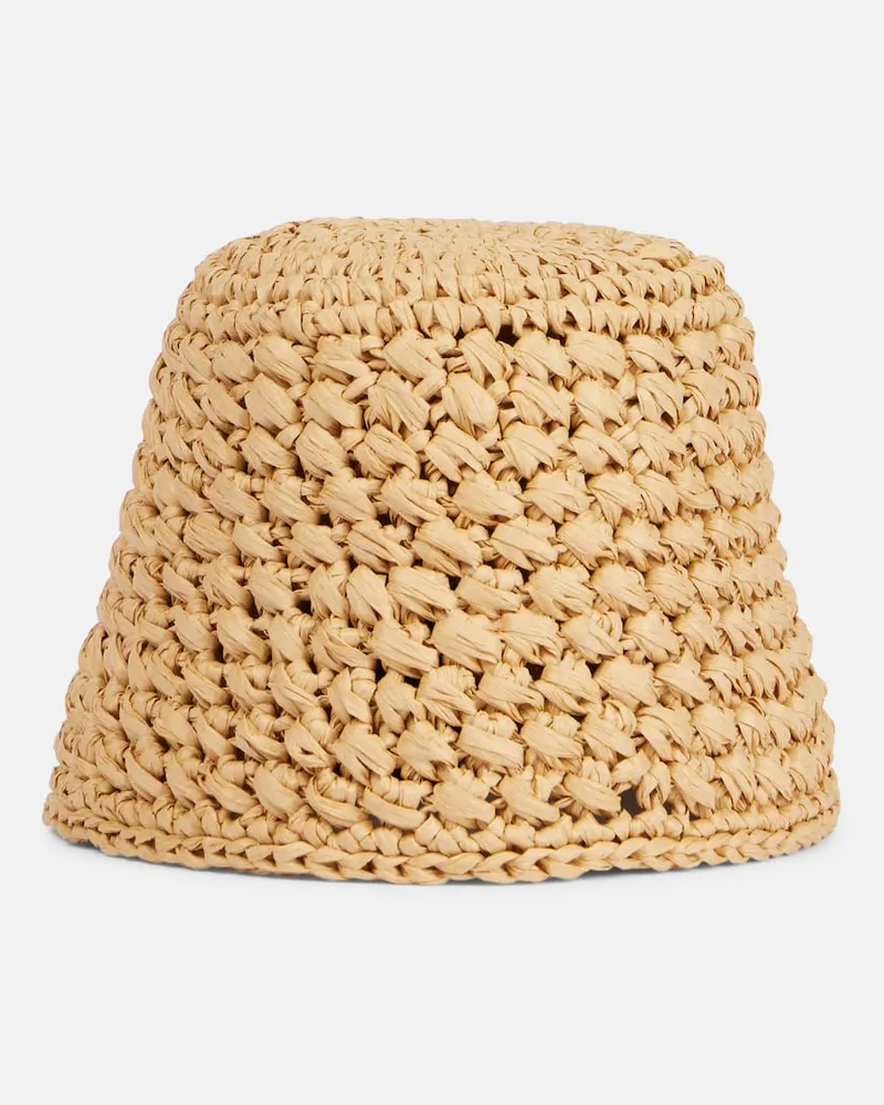 Loro Piana Hut Jasmine aus Raffiabast Beige