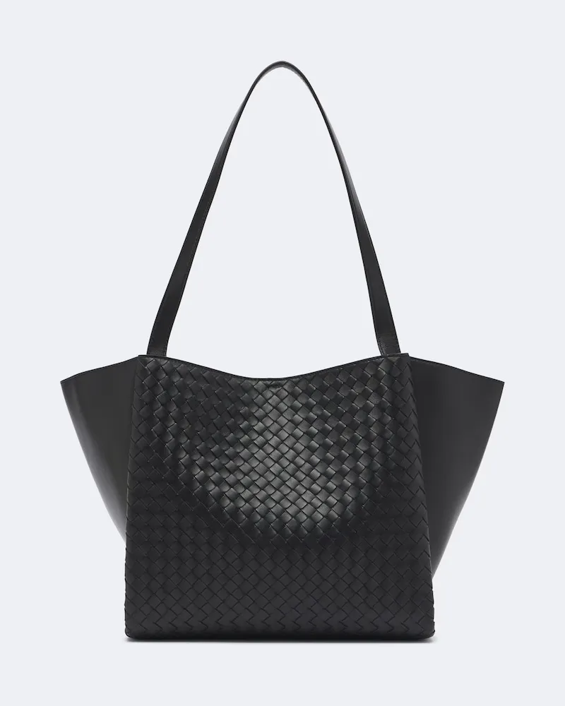 Bottega Veneta Tote Bag Corso aus Leder Schwarz