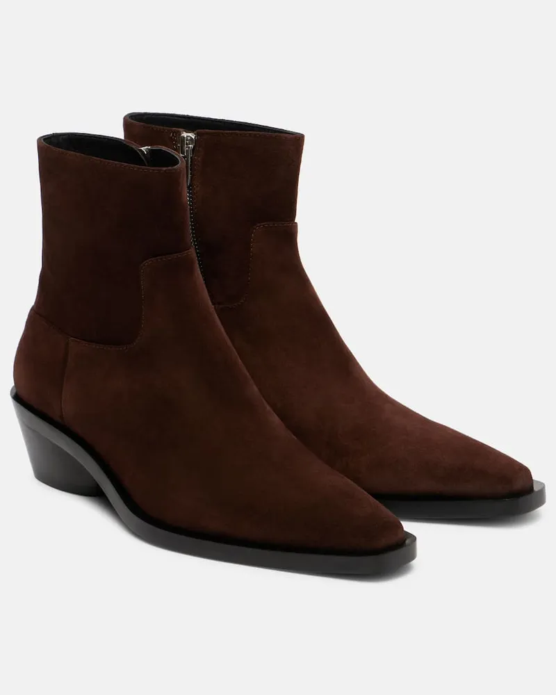 Proenza Schouler Ankle Boots Bronco aus Veloursleder Braun