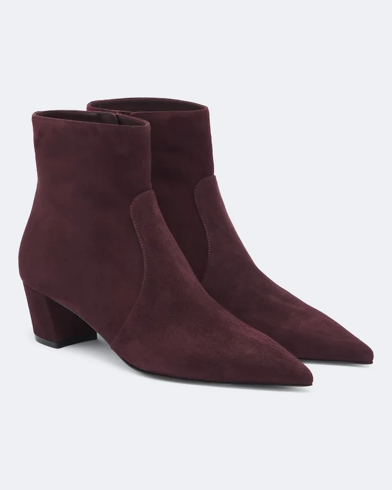Gianvito Rossi Ankle Boots Keinna aus Veloursleder Burgunderrot