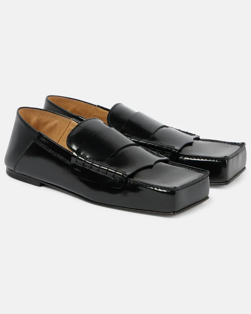 Jacquemus Loafers Les Mocassins Carré aus Leder Schwarz