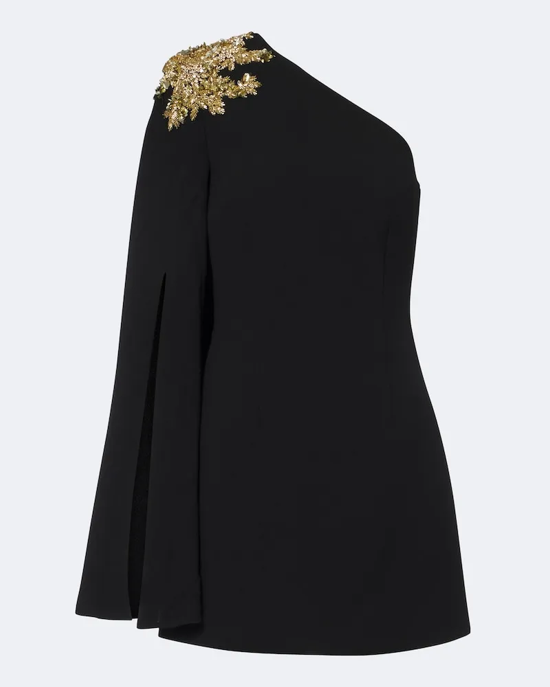 Rebecca Vallance Verziertes One-Shoulder-Minikleid River Schwarz