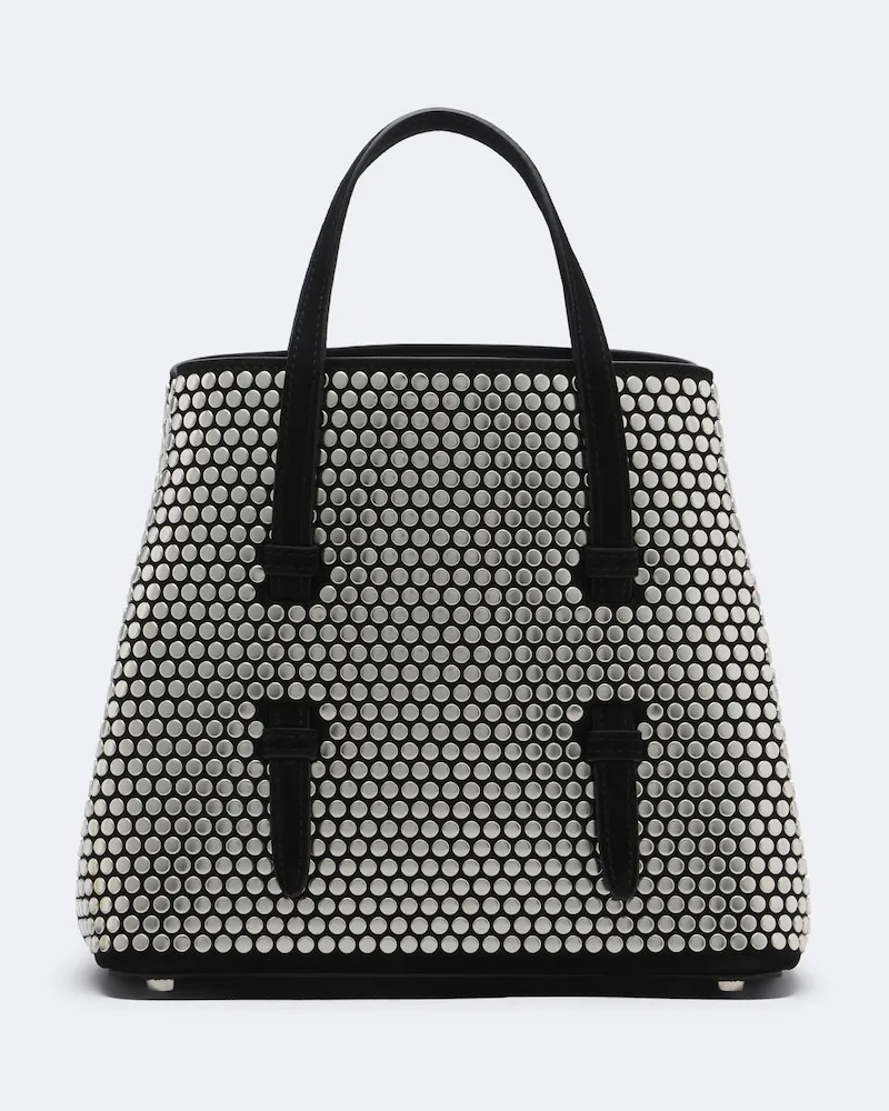 Alaïa Alaïa Verzierte Henkeltasche Mina 20 aus Leder Schwarz
