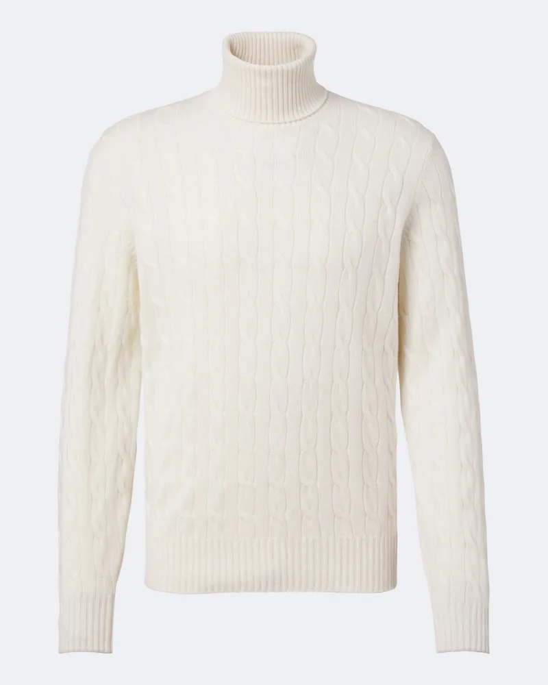 Brunello Cucinelli Rollkragenpullover aus Kaschmir Weiß