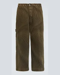 Dries van Noten Hose Pip aus Baumwoll-Canvas Braun