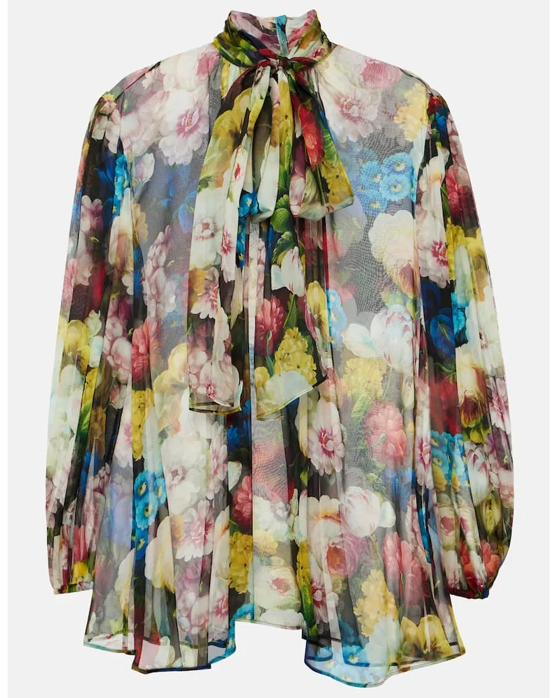 Dolce & Gabbana Bluse aus Seiden-Chiffon Multicolor