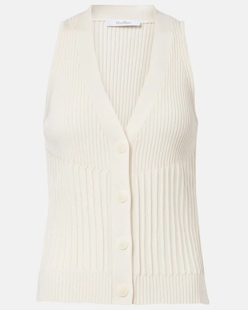 Max Mara Pullunder Bimba aus Rippstrick Weiß