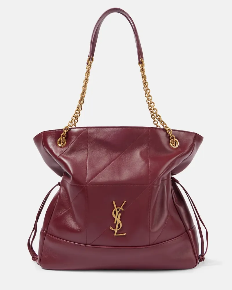 Saint Laurent Tote Bag Jamie Shopping aus Leder Burgunderrot