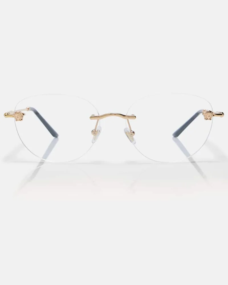 Versace Runde Brille Gold