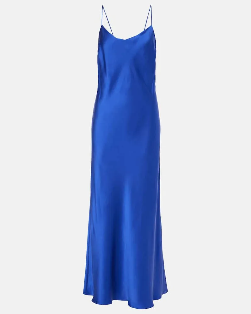 ASCENO Slipdress Lyon aus Seiden-Charmeuse Blau
