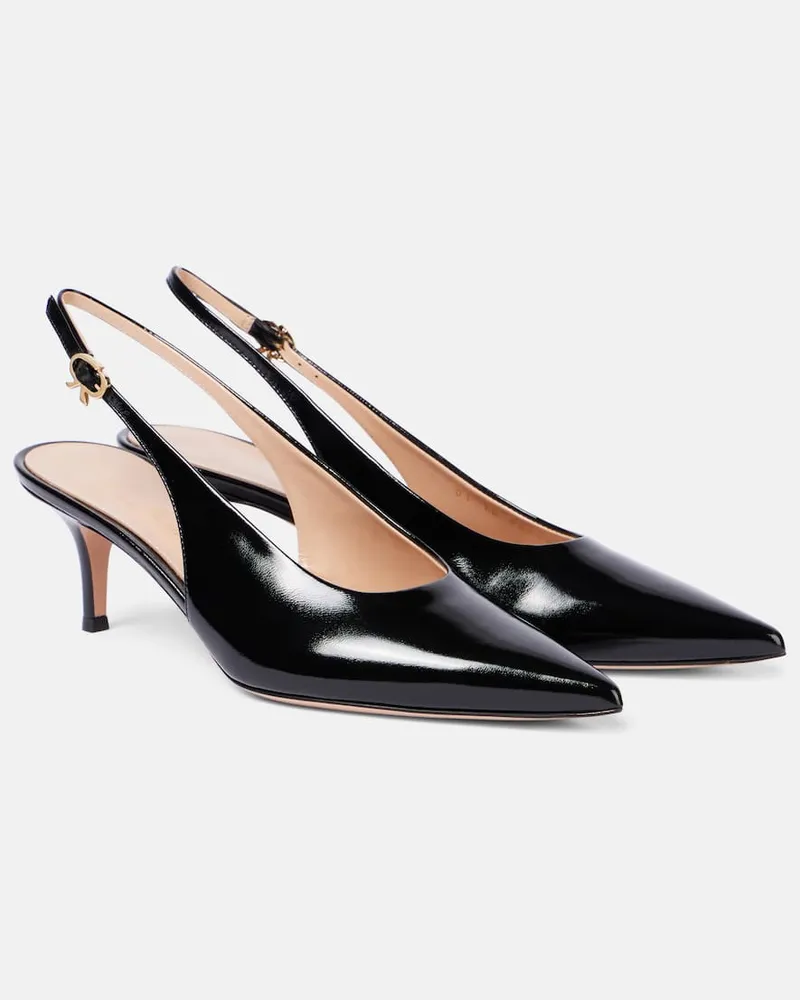 Gianvito Rossi Slingback-Pumps Robbie 55 aus Lackleder Schwarz