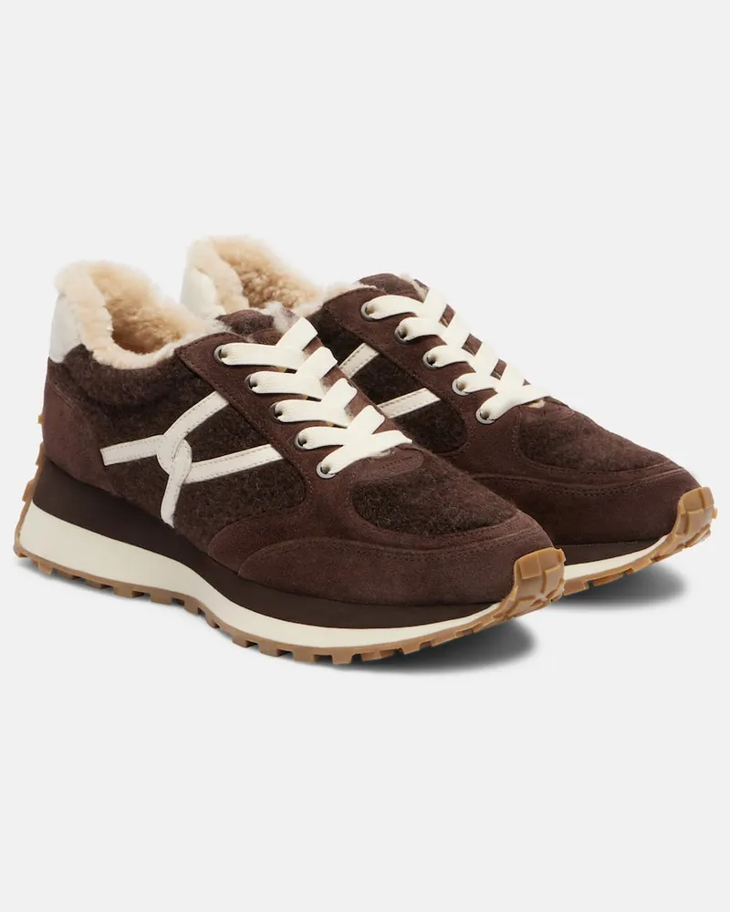 Veronica Beard Sneakers Valentina mit Veloursleder Braun