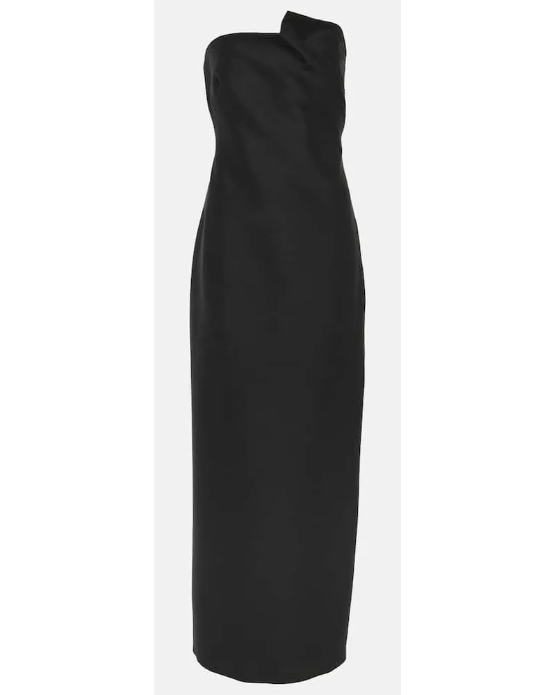 The Row Robe Bardon aus Wolle und Seide Schwarz