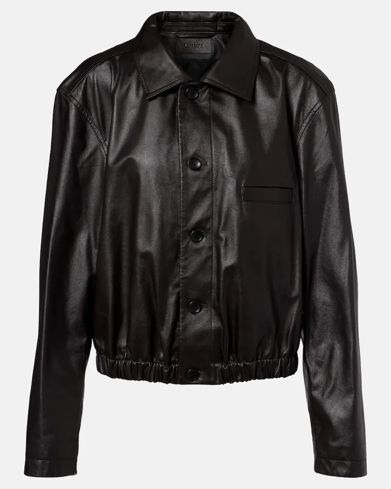 Christophe Lemaire Lederjacke Schwarz