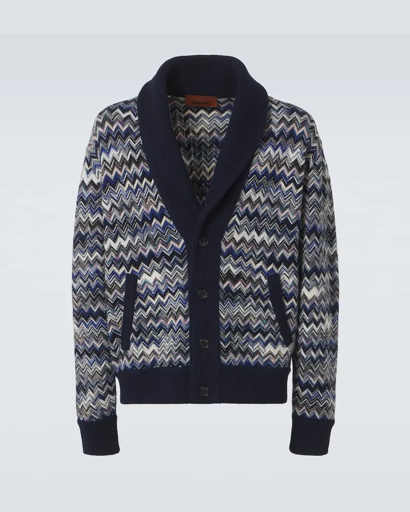 Missoni Cardigan aus Wolle Blau