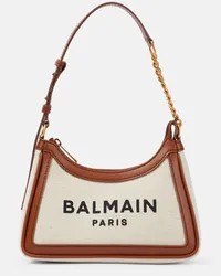 Balmain Schultertasche B-Army aus Canvas und Leder Multicolor