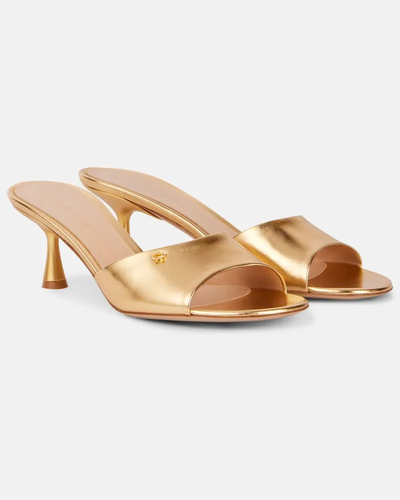 Gianvito Rossi Pantoletten Ascent 55 aus Leder Gold