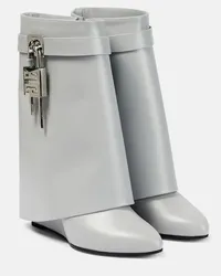 Givenchy Stiefel Shark Lock aus Leder Grau