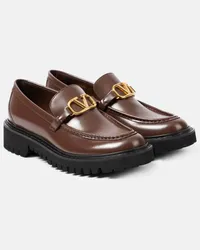 Valentino Garavani Loafers VLogo Signature aus Leder Braun