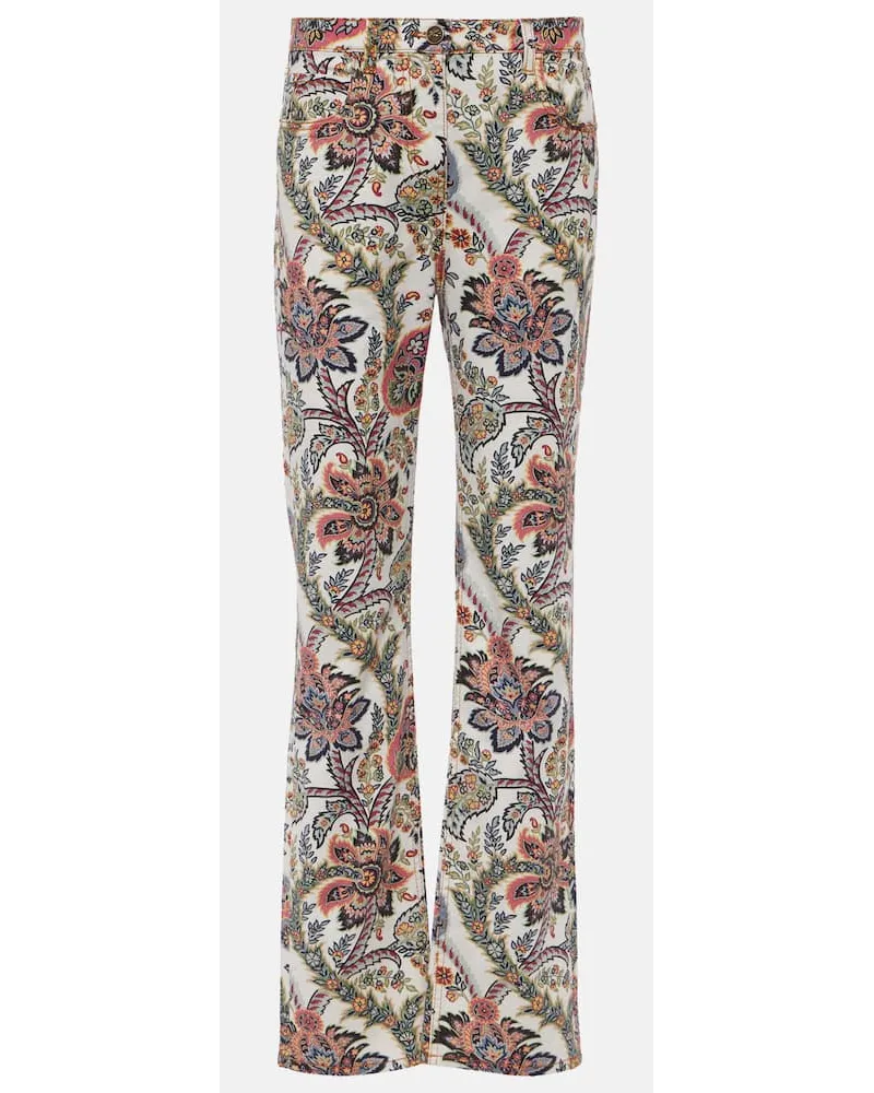 Etro Bedruckte Mid-Rise Straight Jeans Multicolor