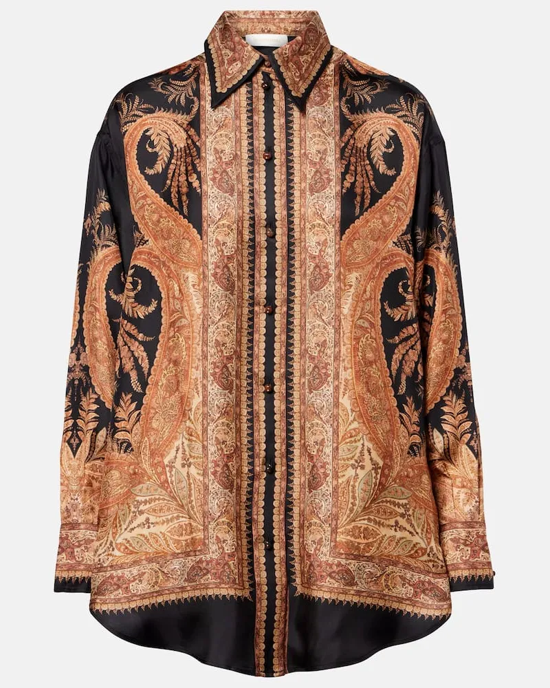 Zimmermann Hemd Hypnotic aus Seide Multicolor