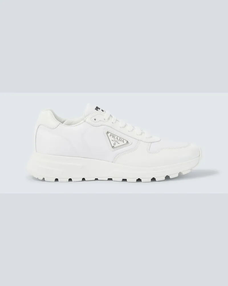 Prada Sneakers aus Re-Nylon und Leder Weiß