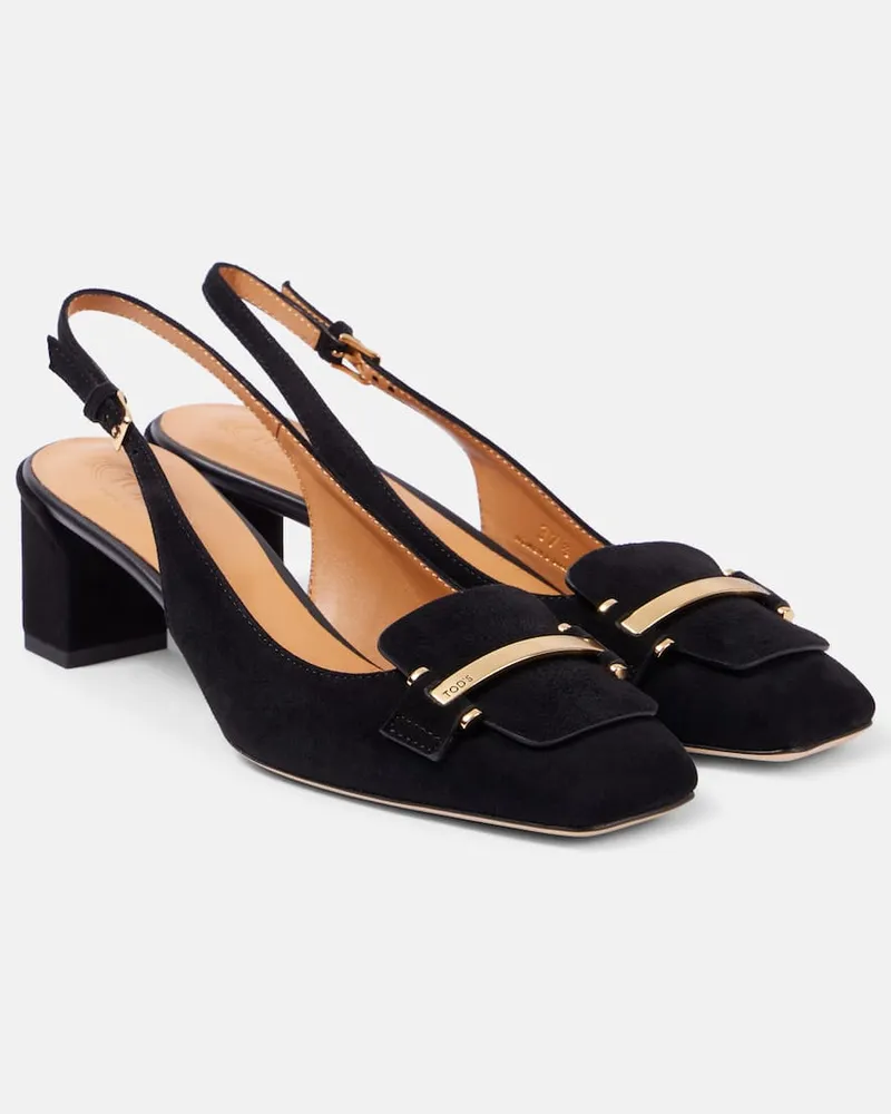 TOD'S Slingback-Pumps 50 aus Veloursleder Schwarz