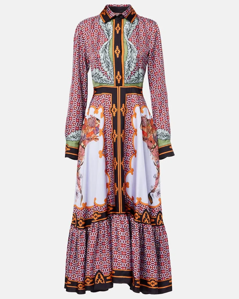 La DoubleJ Maxikleid San Pietro aus Seide Multicolor