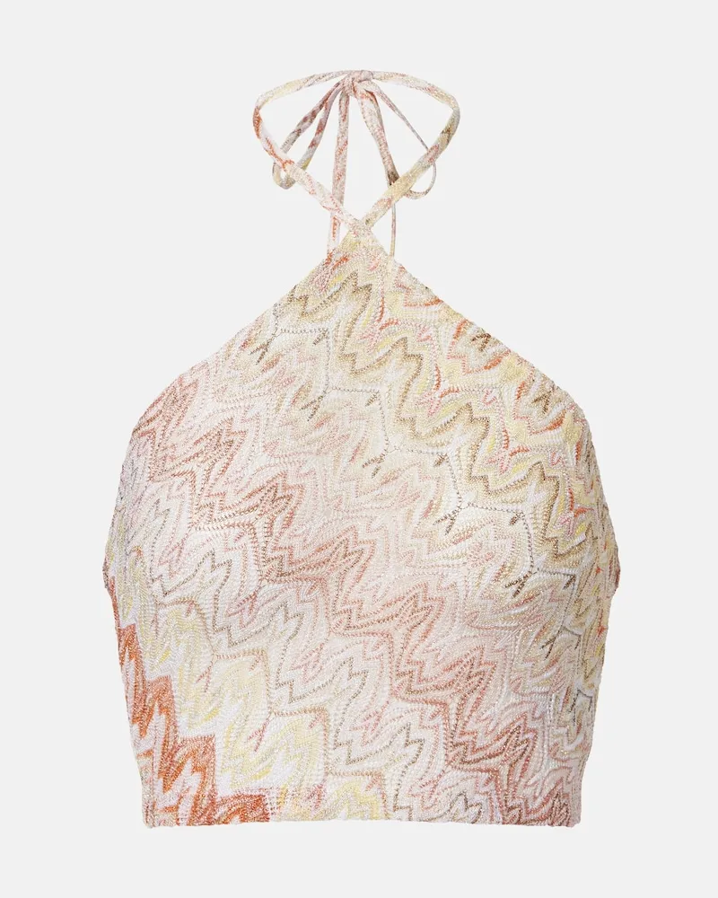 Missoni Cropped-Top aus Häkelstrick Orange